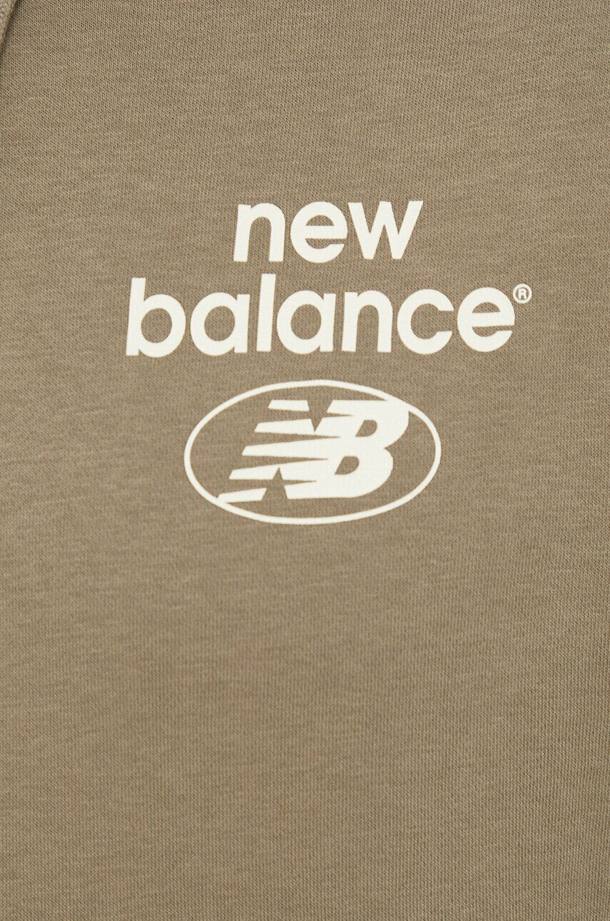 New Balance Mikina pánská zelená barva s kapucí s potiskem - Pepit.cz