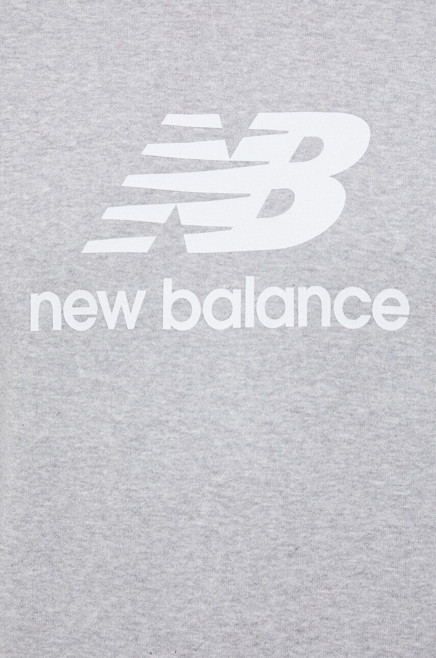 New Balance Mikina pánská šedá barva s potiskem MT31538AG-8AG - Pepit.cz