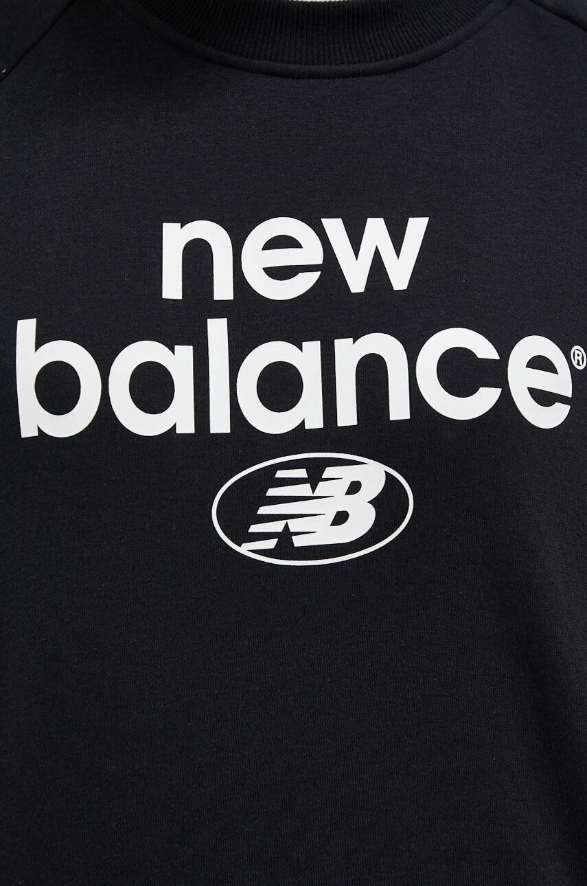 New Balance Mikina dámská černá barva s potiskem - Pepit.cz