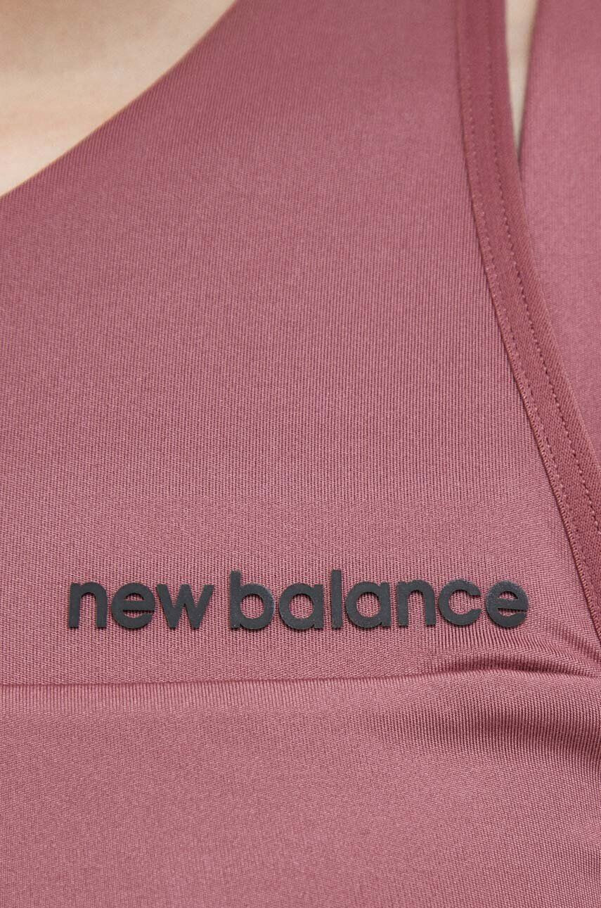 New Balance Sportovní podprsenka Shape Shield růžová barva - Pepit.cz