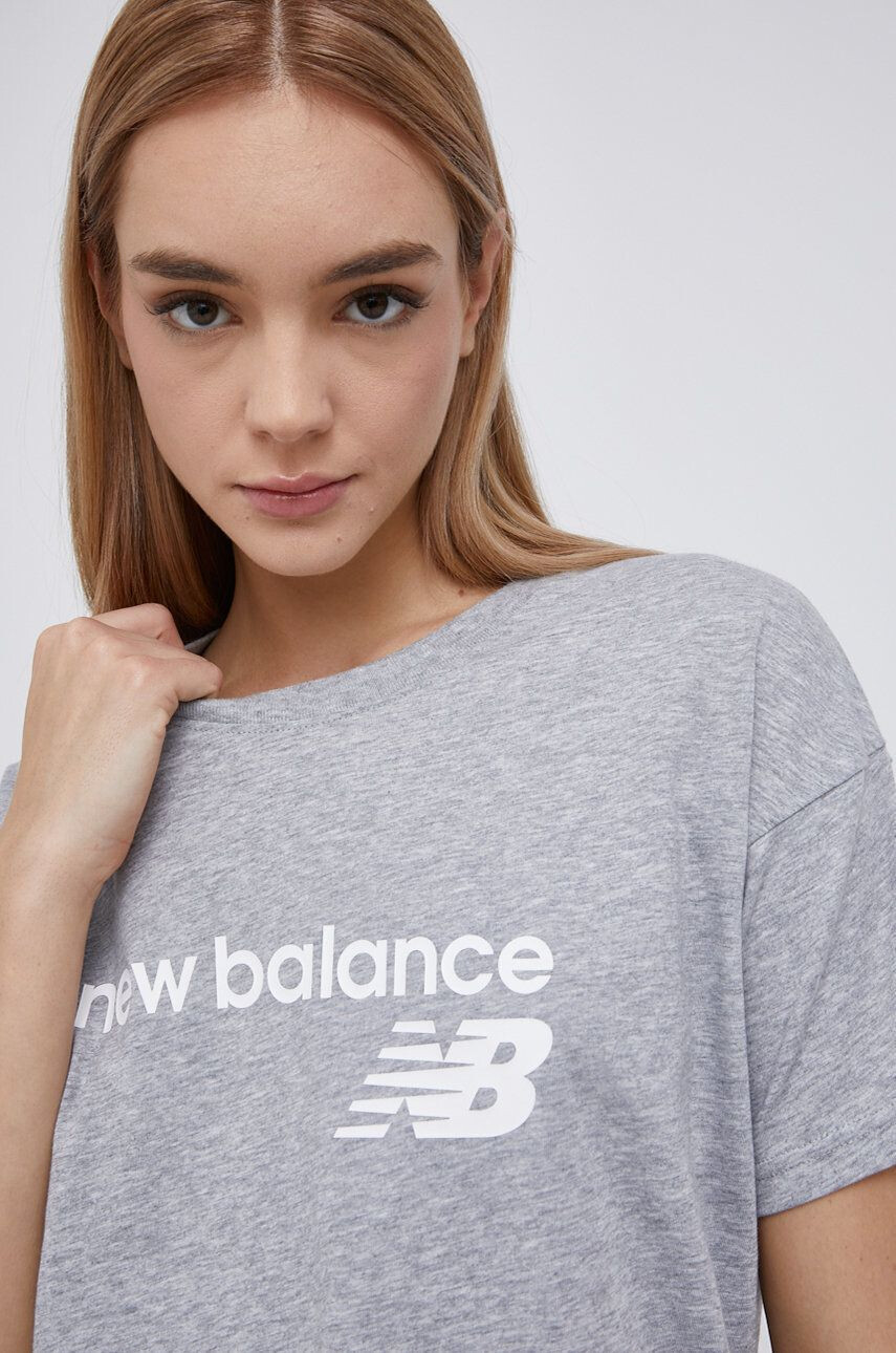 New Balance Tričko WT03805AG dámské šedá barva - Pepit.cz