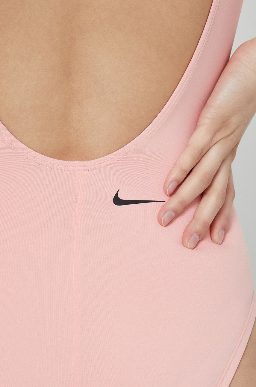 Nike Jednodílné plavky Multi Logo růžová barva měkký košík - Pepit.cz