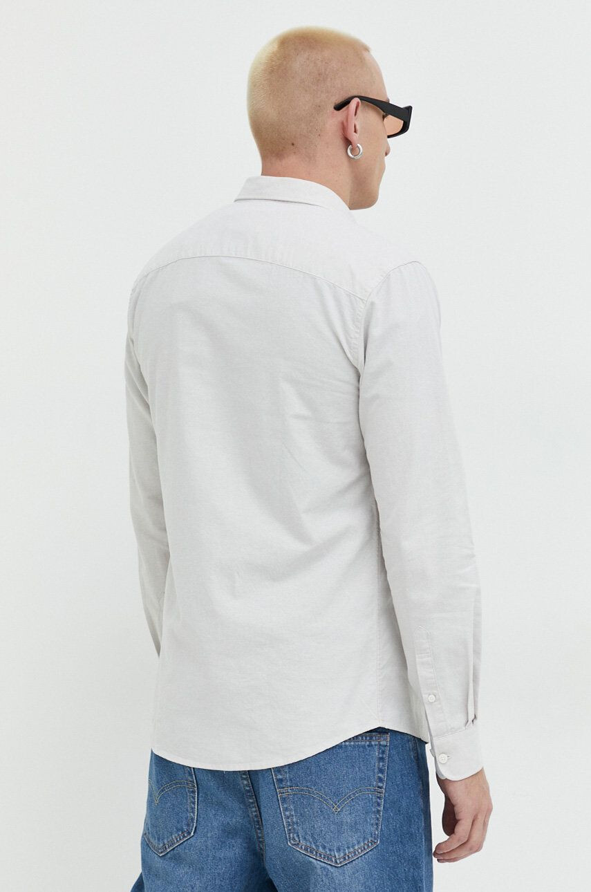 Only & Sons Bavlněné tričko šedá barva slim s límečkem button-down - Pepit.cz