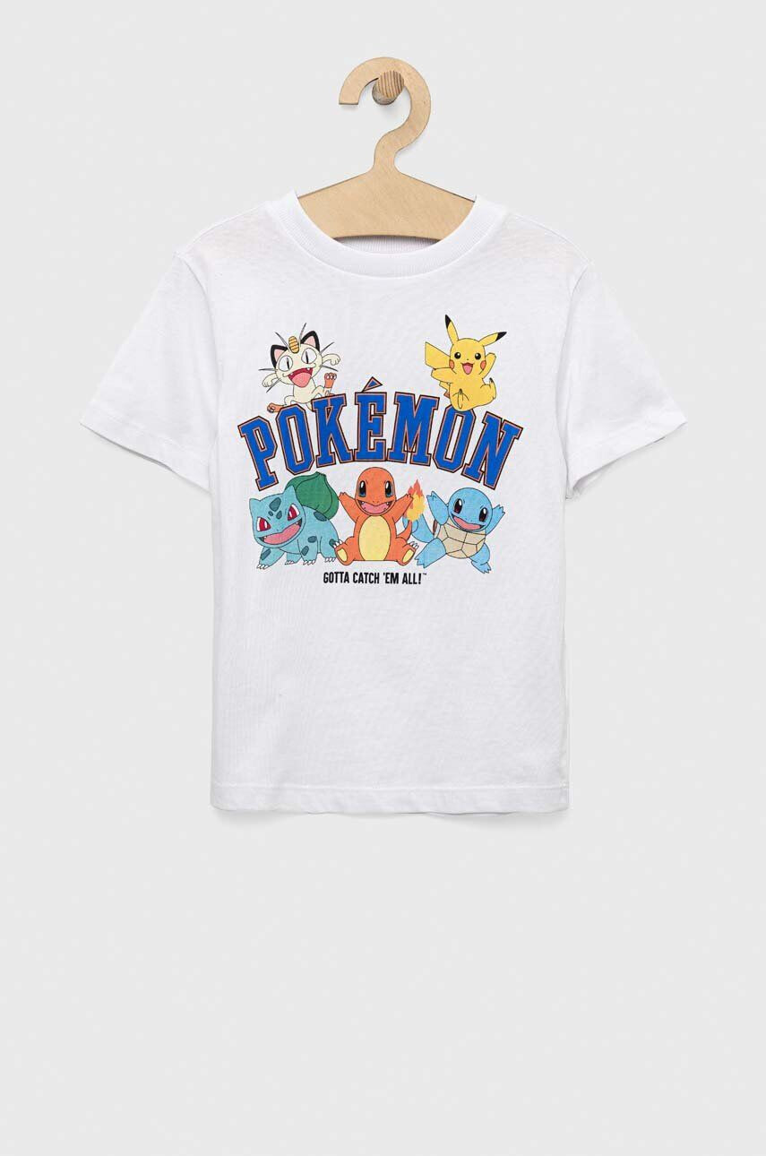 OVS Dětské bavlněné tričko x Pokemon bílá barva s potiskem - Pepit.cz