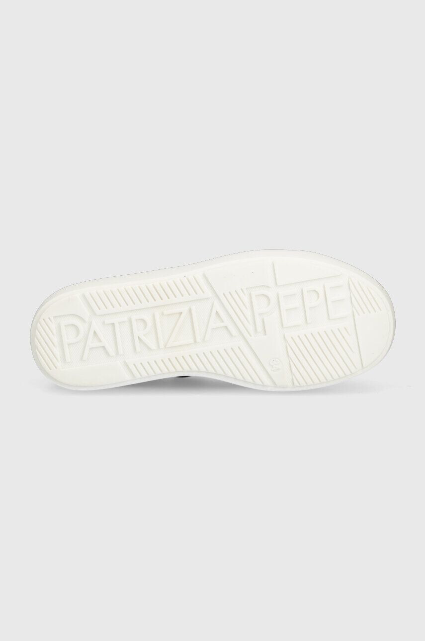 Patrizia Pepe Dětské kožené sneakers boty černá barva - Pepit.cz