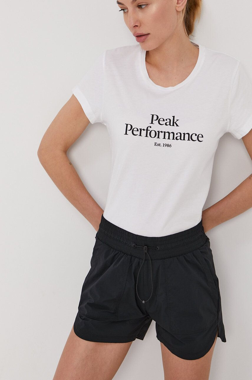 Peak Performance Kraťasy dámské černá barva hladké medium waist - Pepit.cz