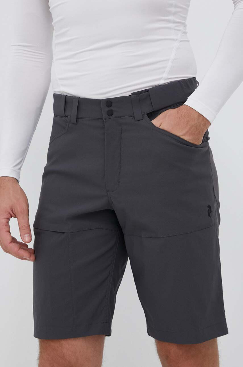 Peak Performance Outdoorové šortky Iconiq tmavomodrá barva medium waist - Pepit.cz