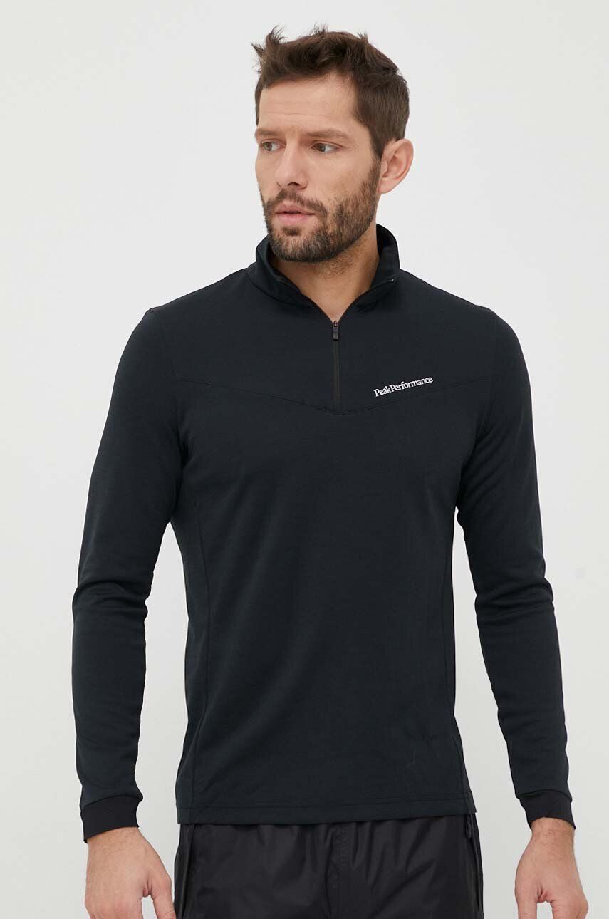 Peak Performance Sportovní mikina Chase Half Zip černá barva - Pepit.cz