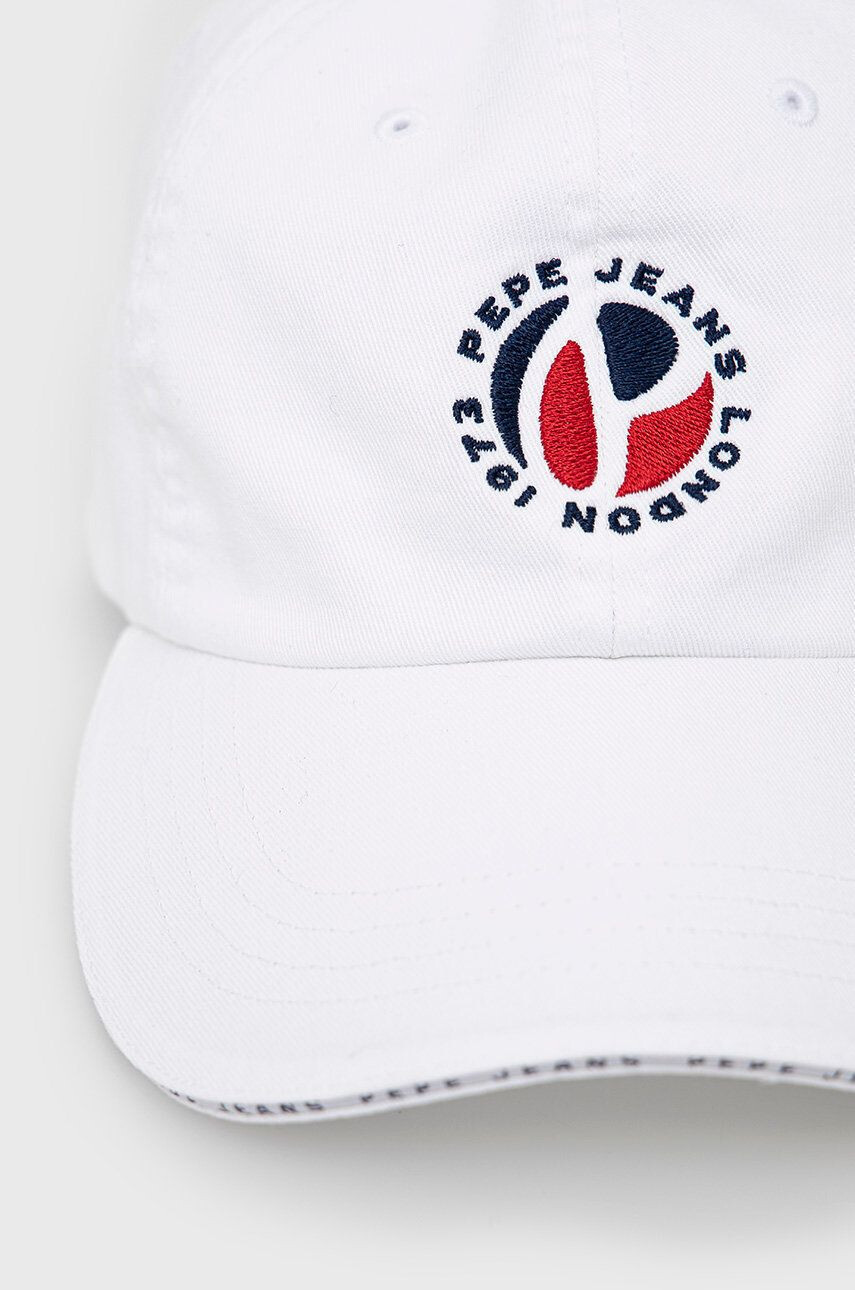 Pepe Jeans Bavlněná čepice Clara Cap bílá barva hladká - Pepit.cz