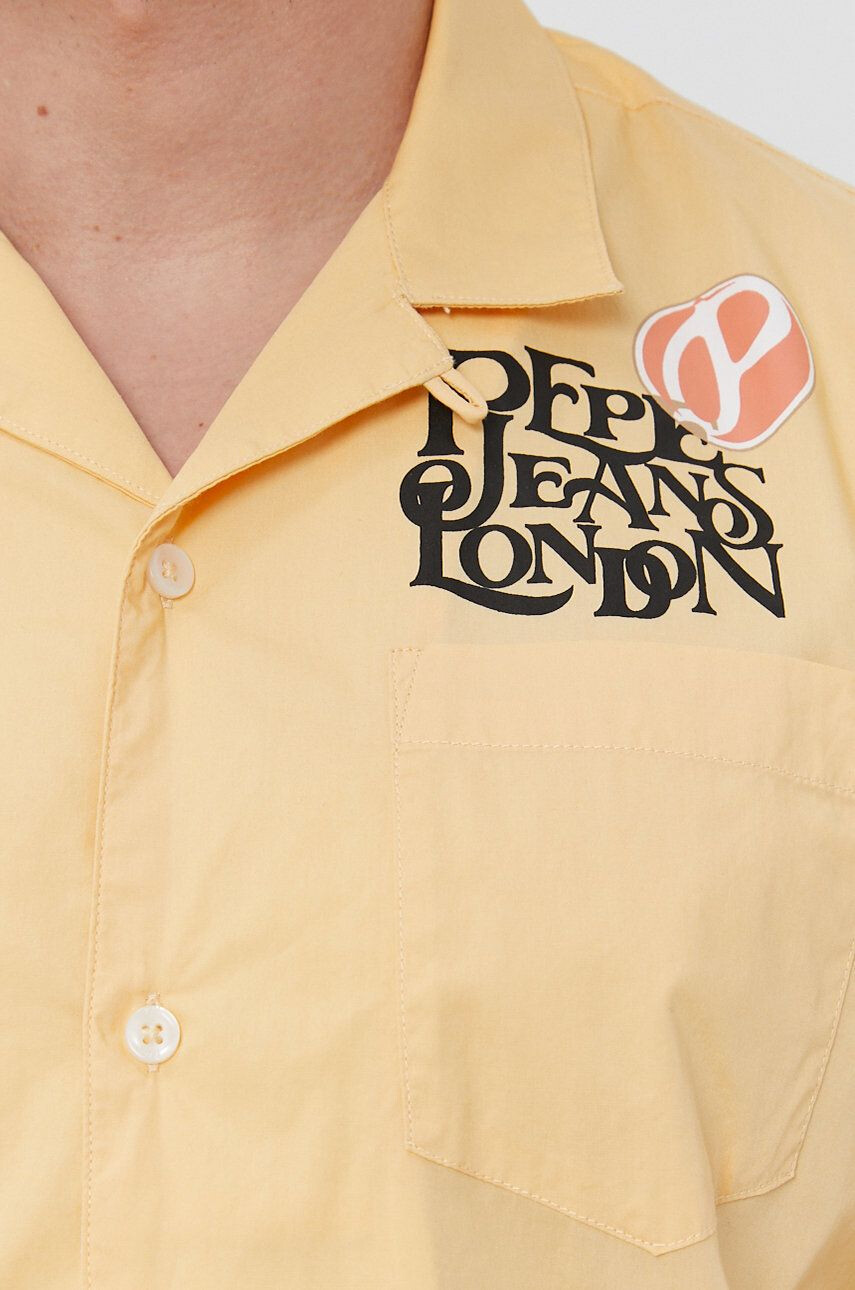 Pepe Jeans Košile pánské žlutá barva regular - Pepit.cz