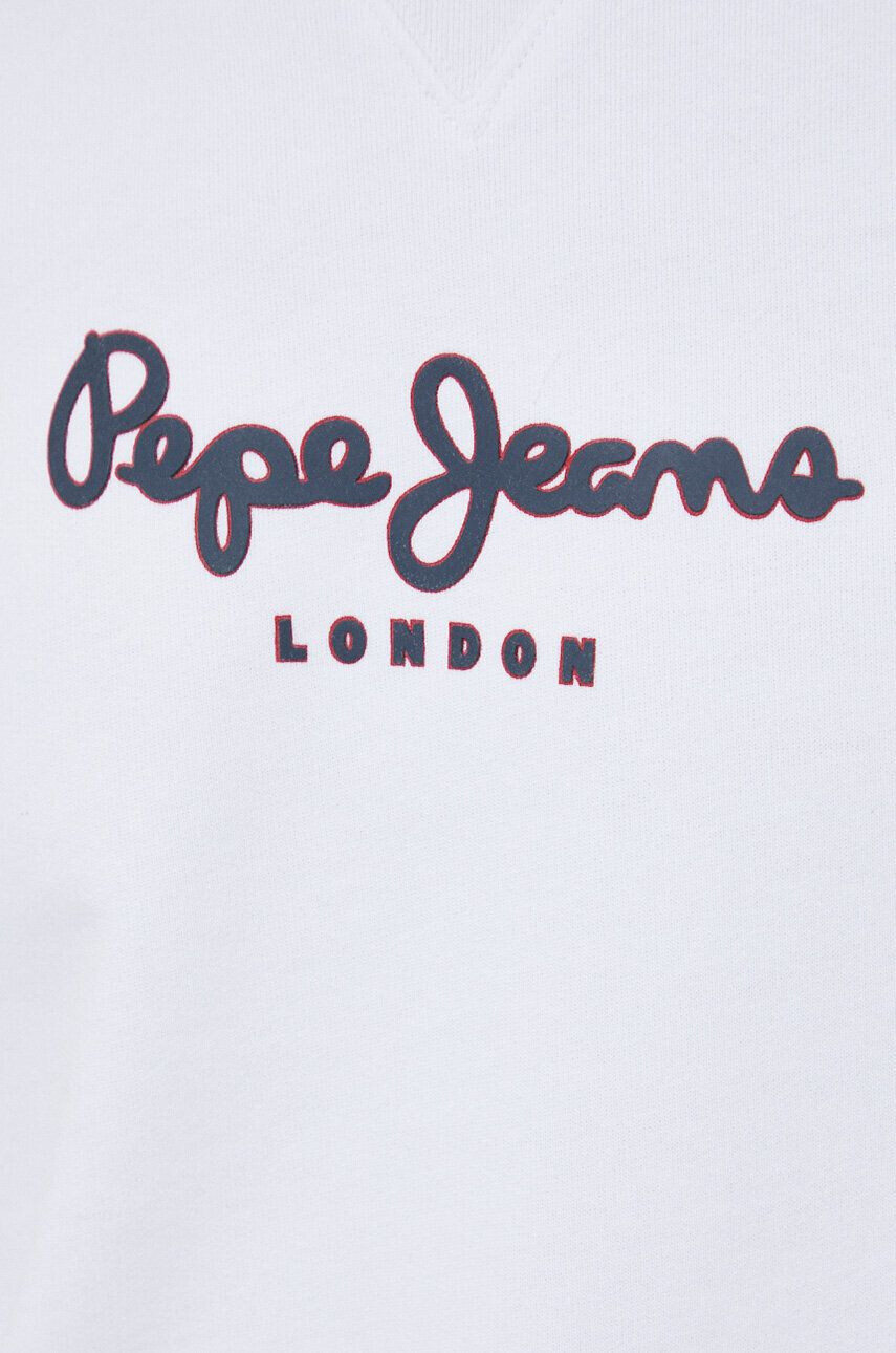 Pepe Jeans Bavlněná mikina pánská bílá barva vzorovaná - Pepit.cz