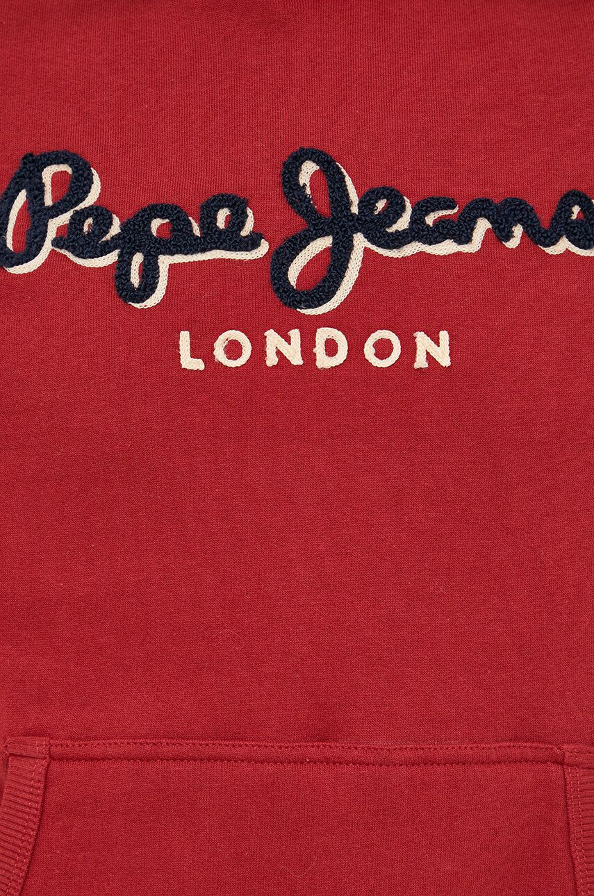 Pepe Jeans Bavlněná mikina pánská vínová barva s aplikací - Pepit.cz