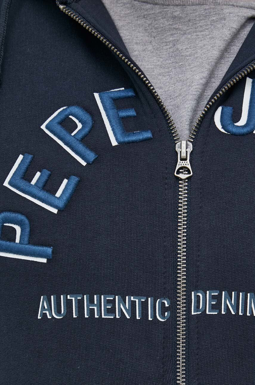 Pepe Jeans Bavlněná mikina pánská tmavomodrá barva s kapucí s aplikací - Pepit.cz