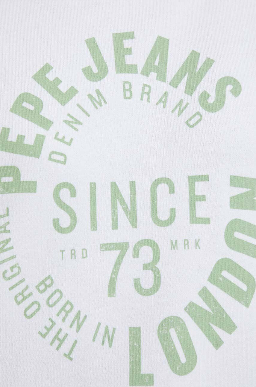 Pepe Jeans Bavlněná mikina ALEXANDRA dámská bílá barva s kapucí s potiskem - Pepit.cz