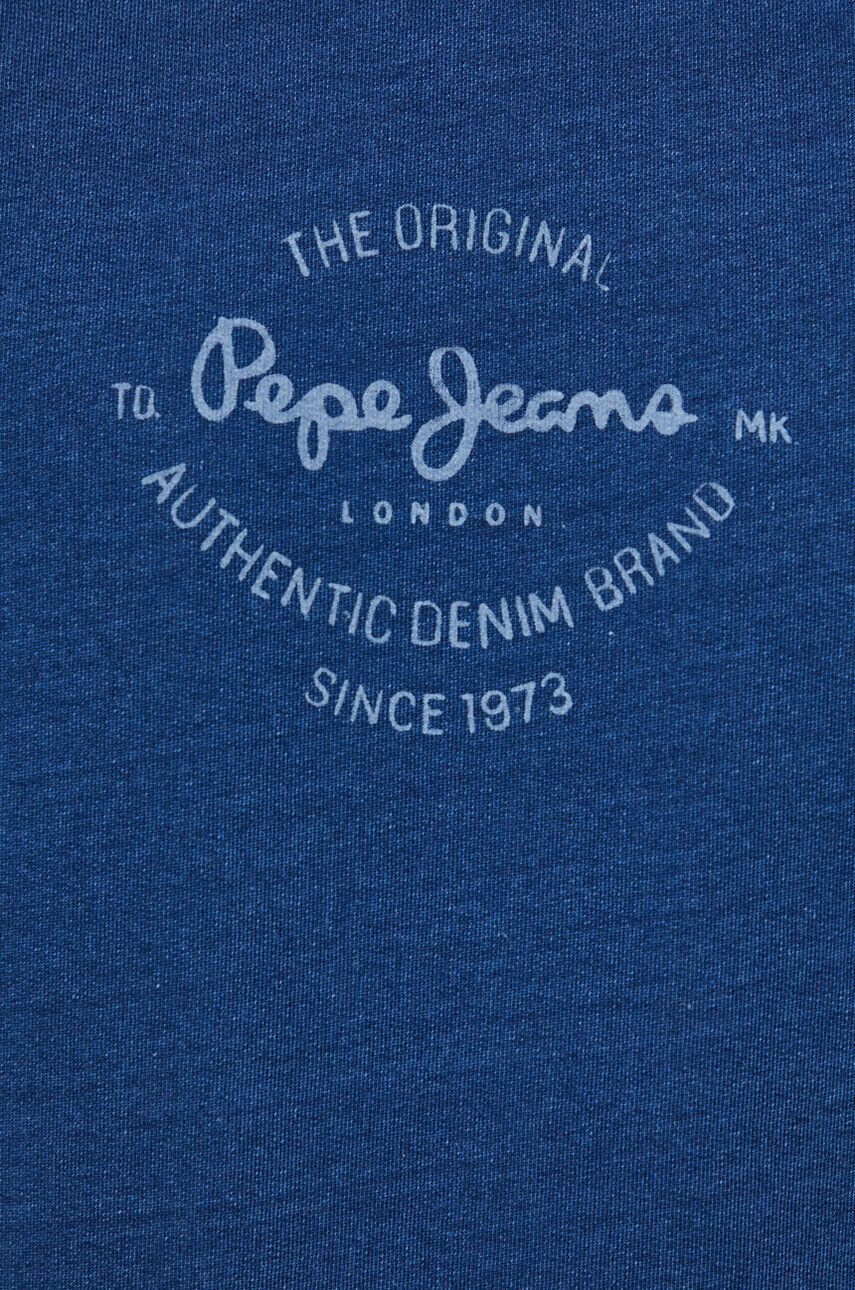 Pepe Jeans Bavlněná mikina Aston pánská tmavomodrá barva s potiskem - Pepit.cz