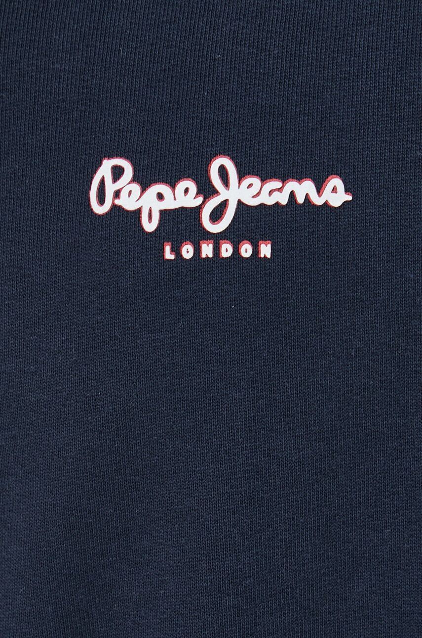 Pepe Jeans Bavlněná mikina Edward pánská tmavomodrá barva s kapucí s potiskem - Pepit.cz