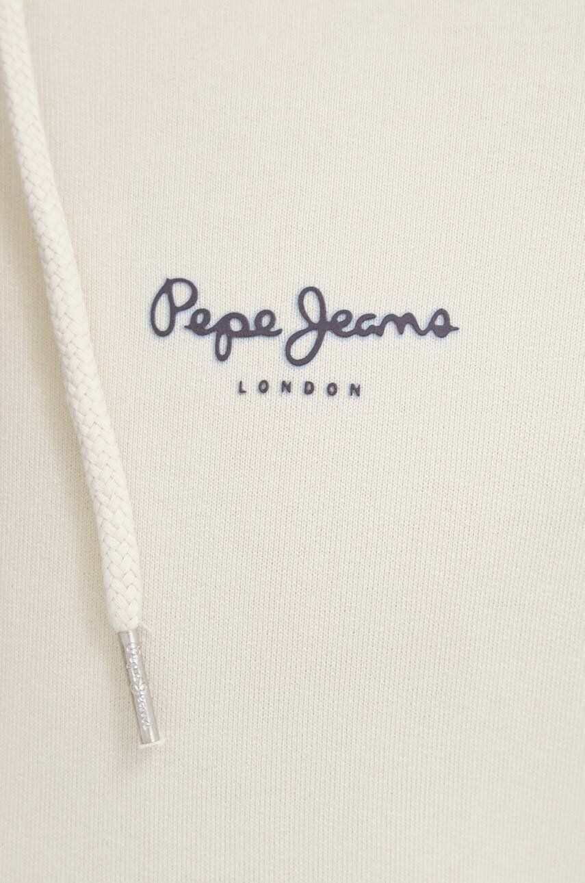 Pepe Jeans Bavlněná mikina Edward pánská béžová barva s kapucí s potiskem - Pepit.cz