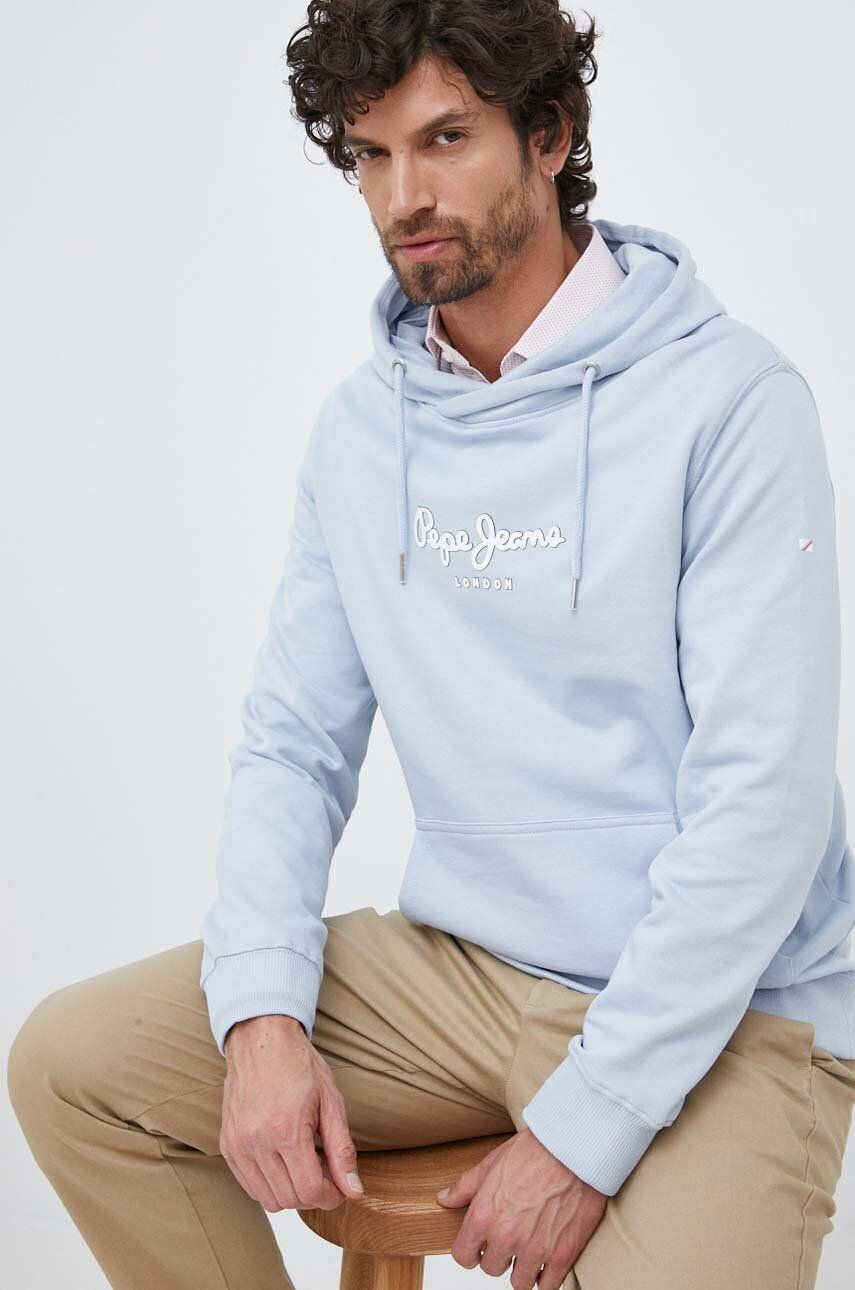 Pepe Jeans Bavlněná mikina Edward Hoodie pánská s kapucí s potiskem - Pepit.cz