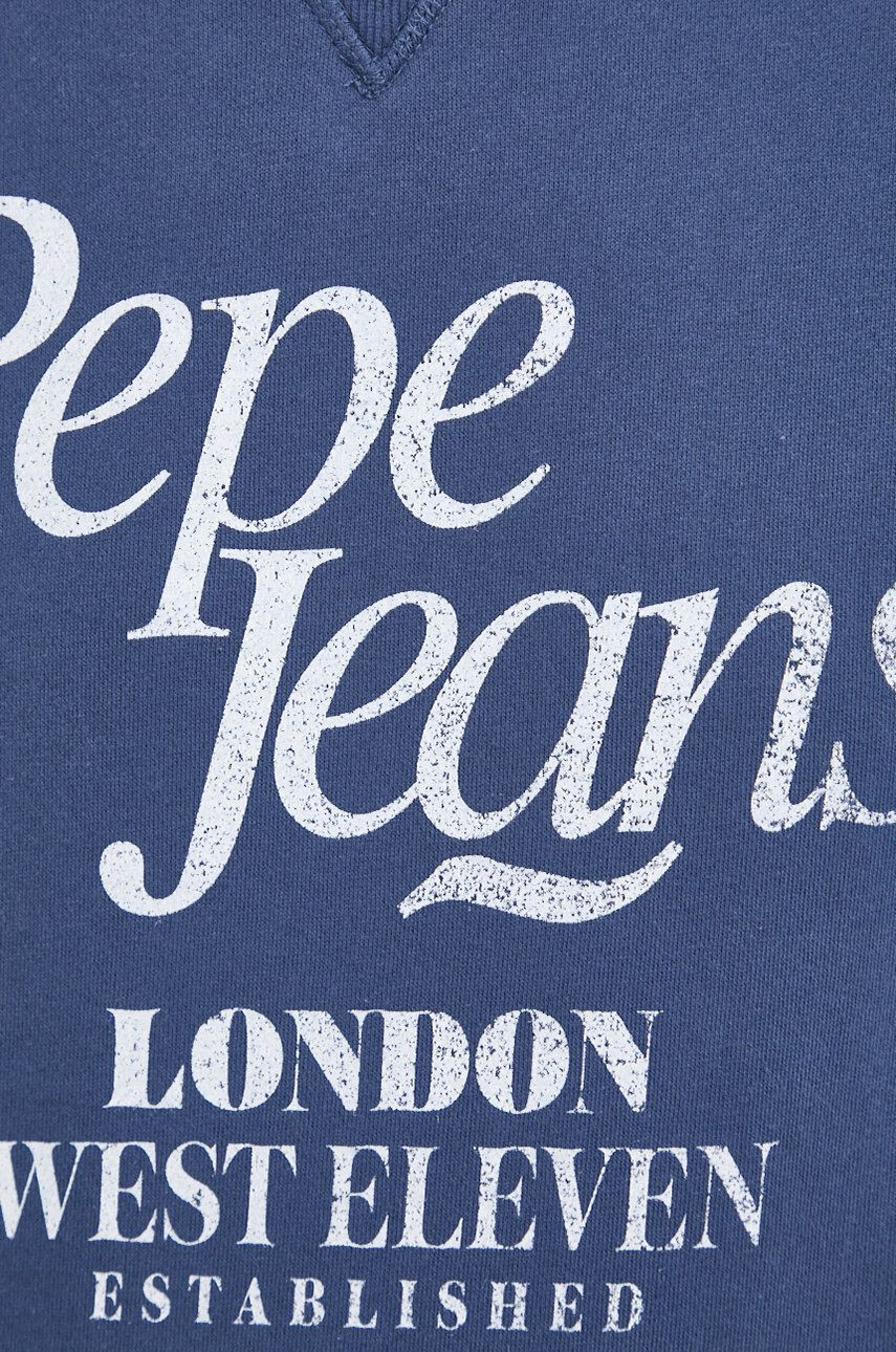 Pepe Jeans Bavlněná mikina pánská tmavomodrá barva s potiskem - Pepit.cz