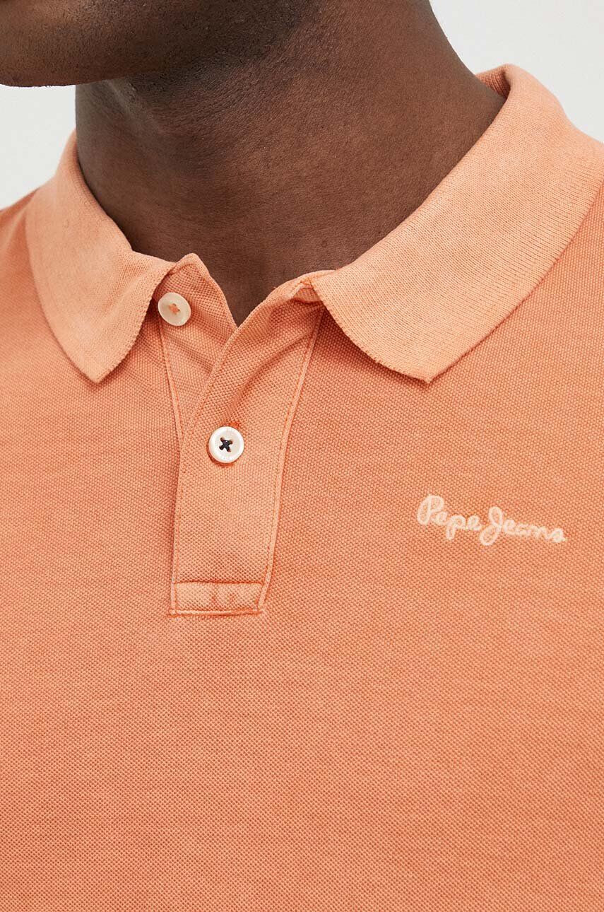 Pepe Jeans Bavlněné polo tričko oranžová barva - Pepit.cz