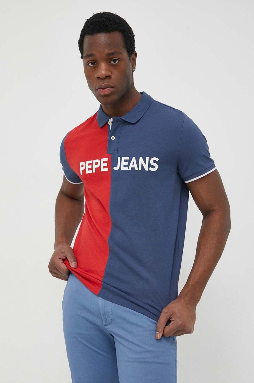 Pepe Jeans Bavlněné polo tričko Jan s potiskem - Pepit.cz