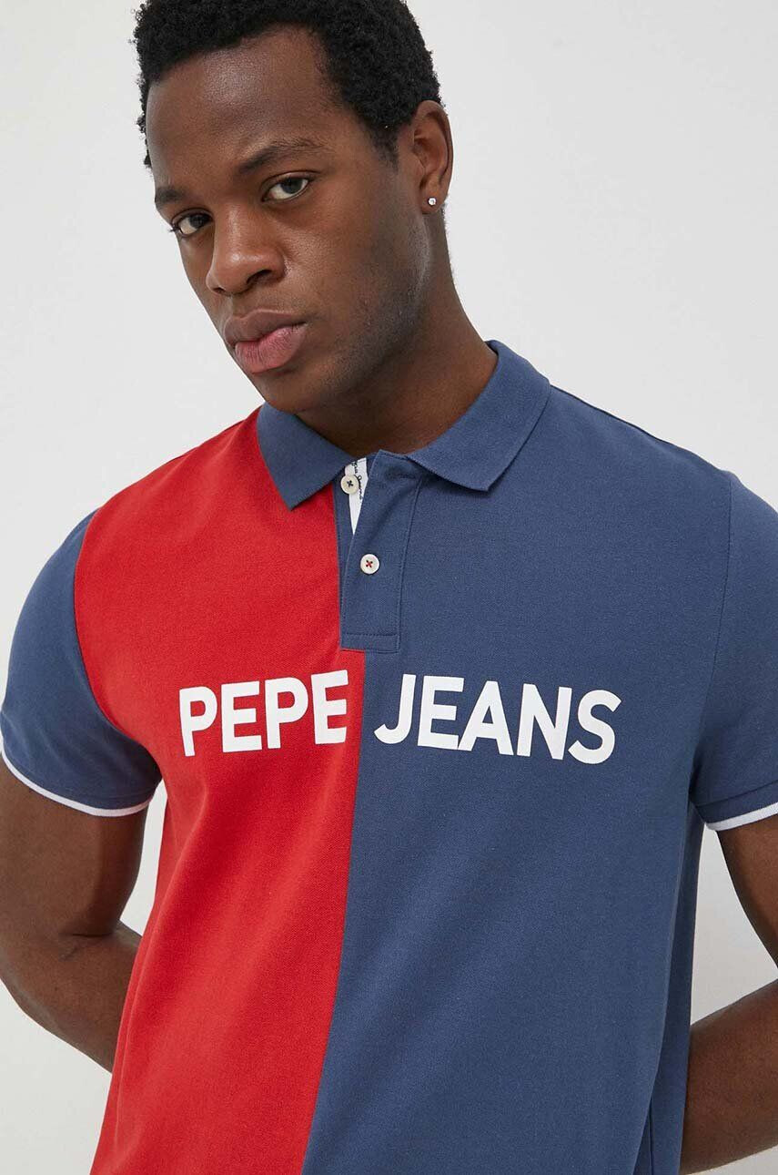 Pepe Jeans Bavlněné polo tričko Jan s potiskem - Pepit.cz