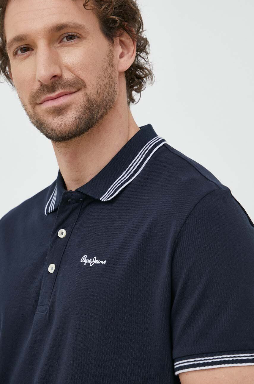 Pepe Jeans Bavlněné polo tričko Jett tmavomodrá barva s aplikací - Pepit.cz