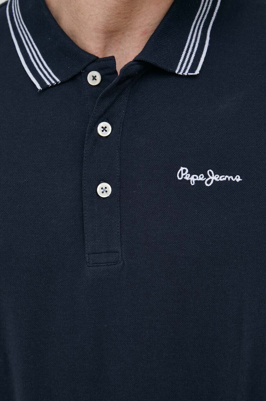 Pepe Jeans Bavlněné polo tričko Jett tmavomodrá barva s aplikací - Pepit.cz