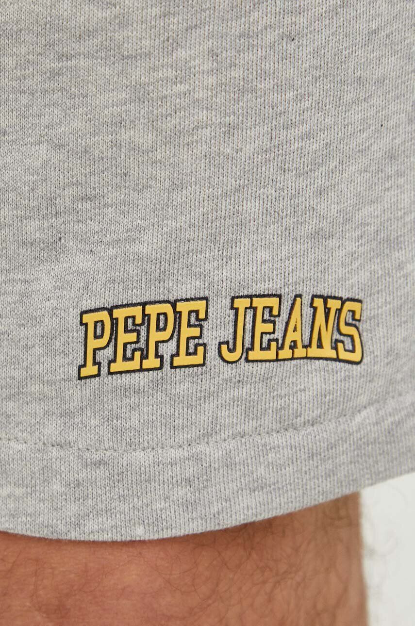 Pepe Jeans Bavlněné šortky August šedá barva melanžové - Pepit.cz