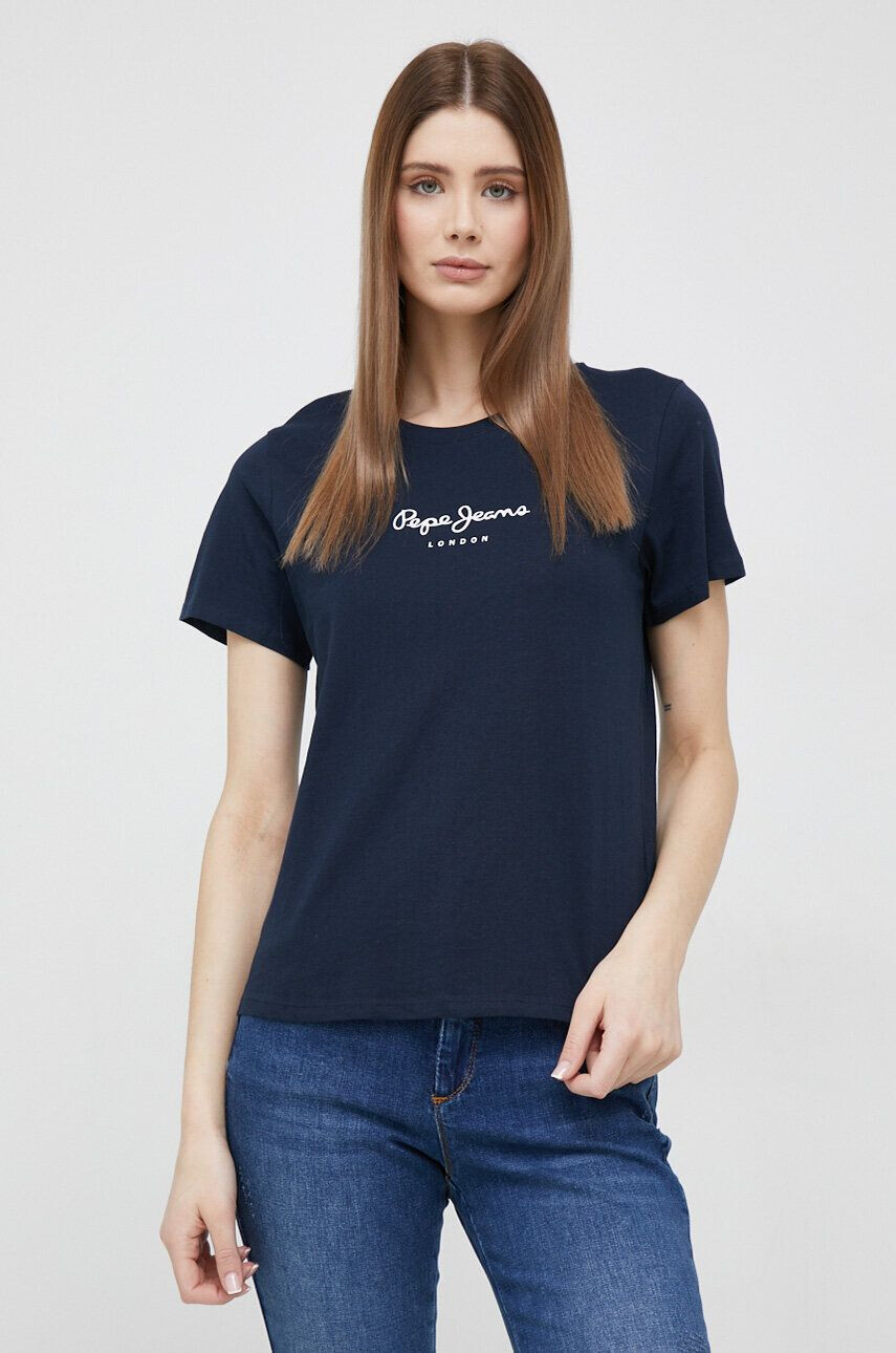 Pepe Jeans Bavlněné tričko tmavomodrá barva - Pepit.cz