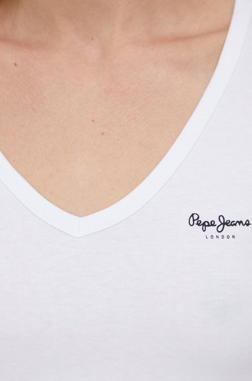 Pepe Jeans Bavlněné tričko bílá barva s potiskem - Pepit.cz