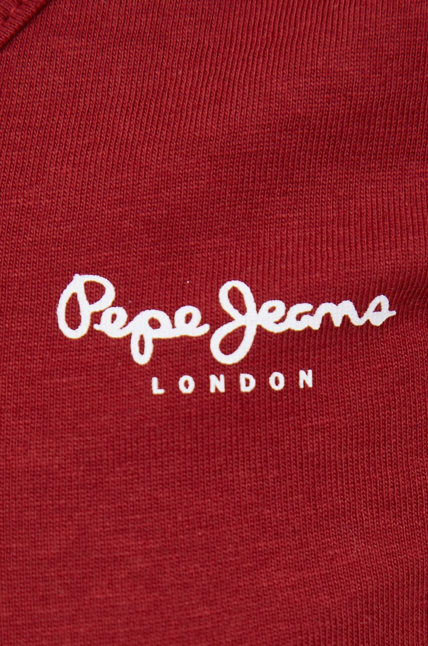 Pepe Jeans Bavlněné tričko červená barva - Pepit.cz