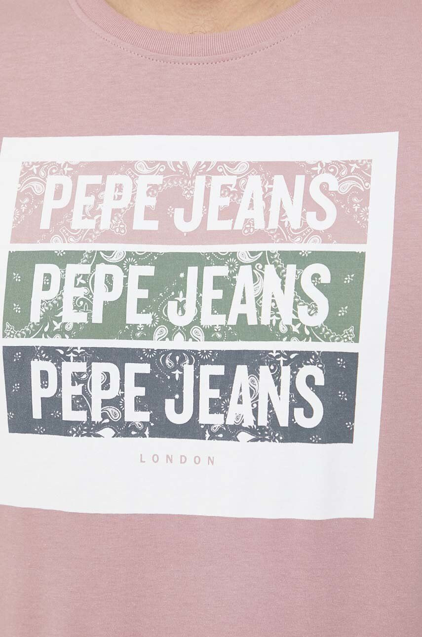 Pepe Jeans Bavlněné tričko Acee růžová barva s potiskem - Pepit.cz