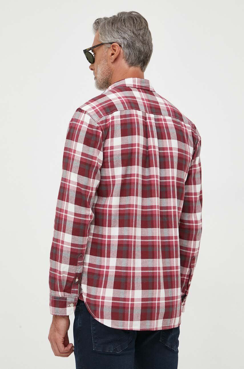 Pepe Jeans Košile Cressing vínová barva regular s límečkem button-down - Pepit.cz