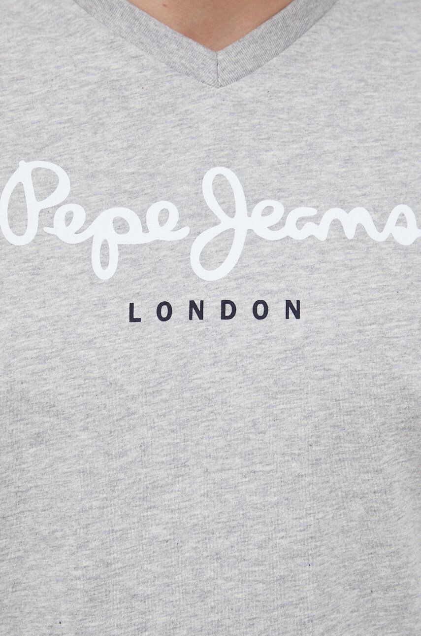 Pepe Jeans Bavlněné tričko Eggo šedá barva s potiskem - Pepit.cz