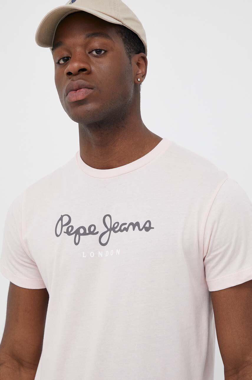 Pepe Jeans Bavlněné tričko Eggo růžová barva s potiskem - Pepit.cz