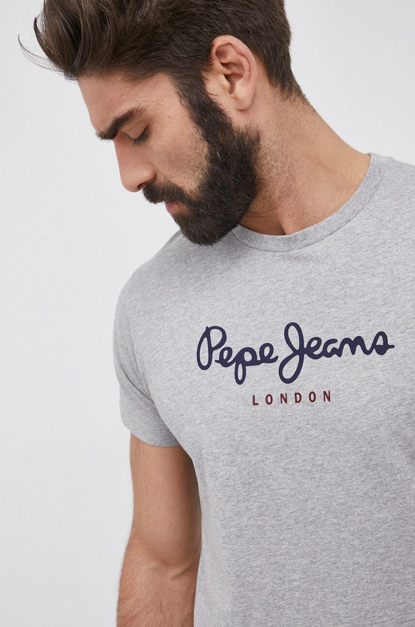 Pepe Jeans Bavlněné tričko Eggo červená barva s potiskem - Pepit.cz