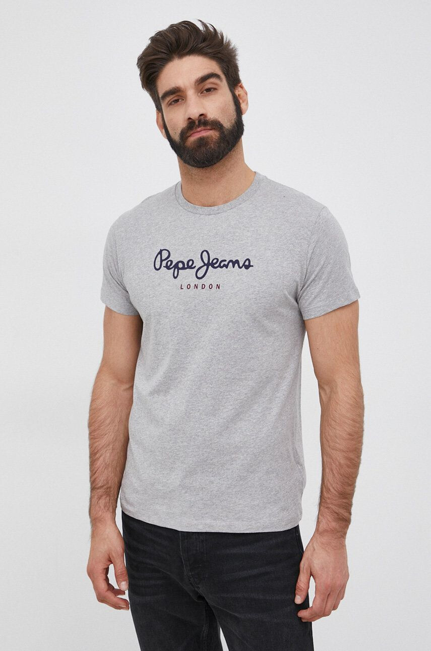 Pepe Jeans Bavlněné tričko Eggo červená barva s potiskem - Pepit.cz