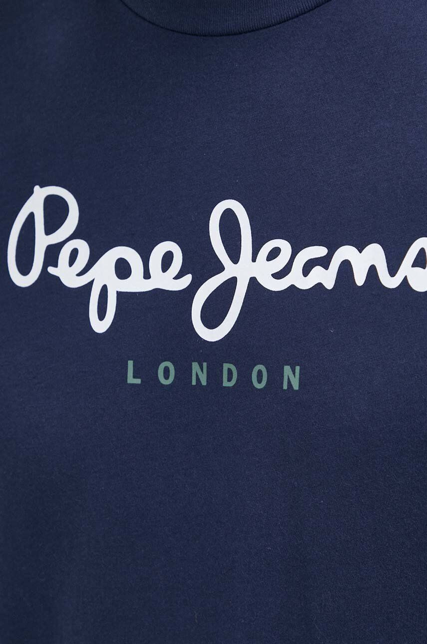 Pepe Jeans Bavlněné tričko Eggo tmavomodrá barva s potiskem - Pepit.cz