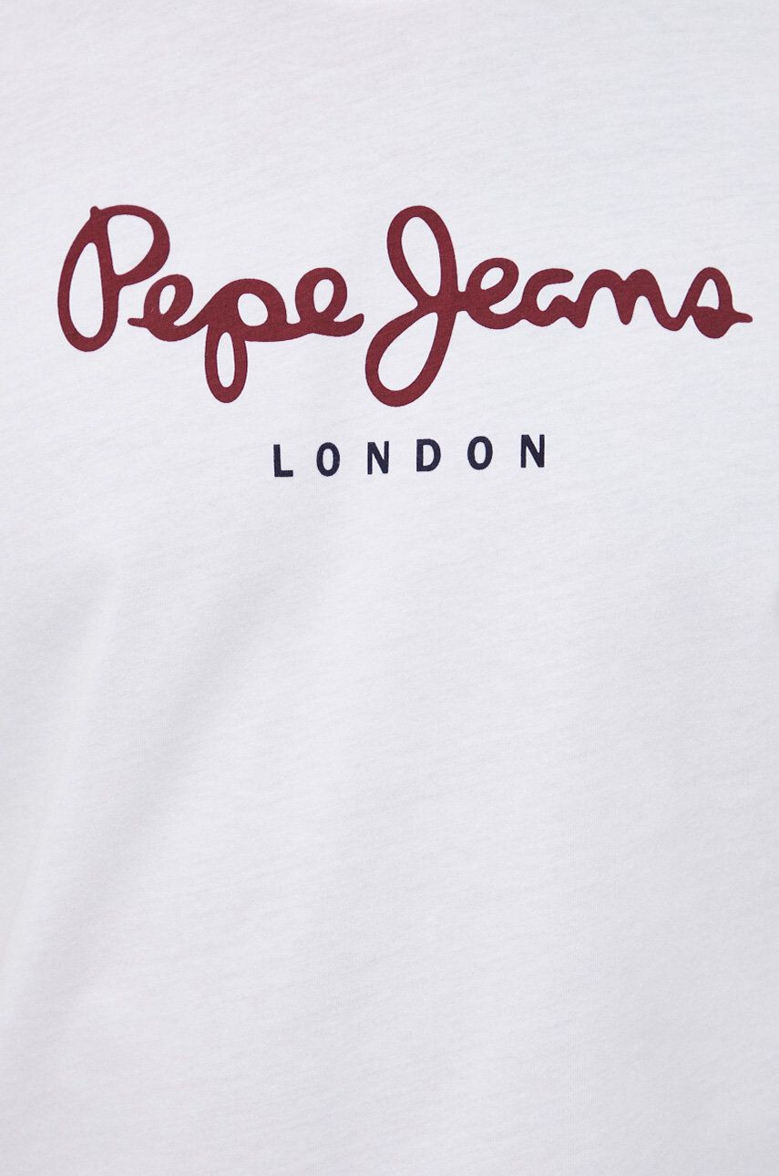 Pepe Jeans Bavlněné tričko Eggo N bílá barva hladké - Pepit.cz