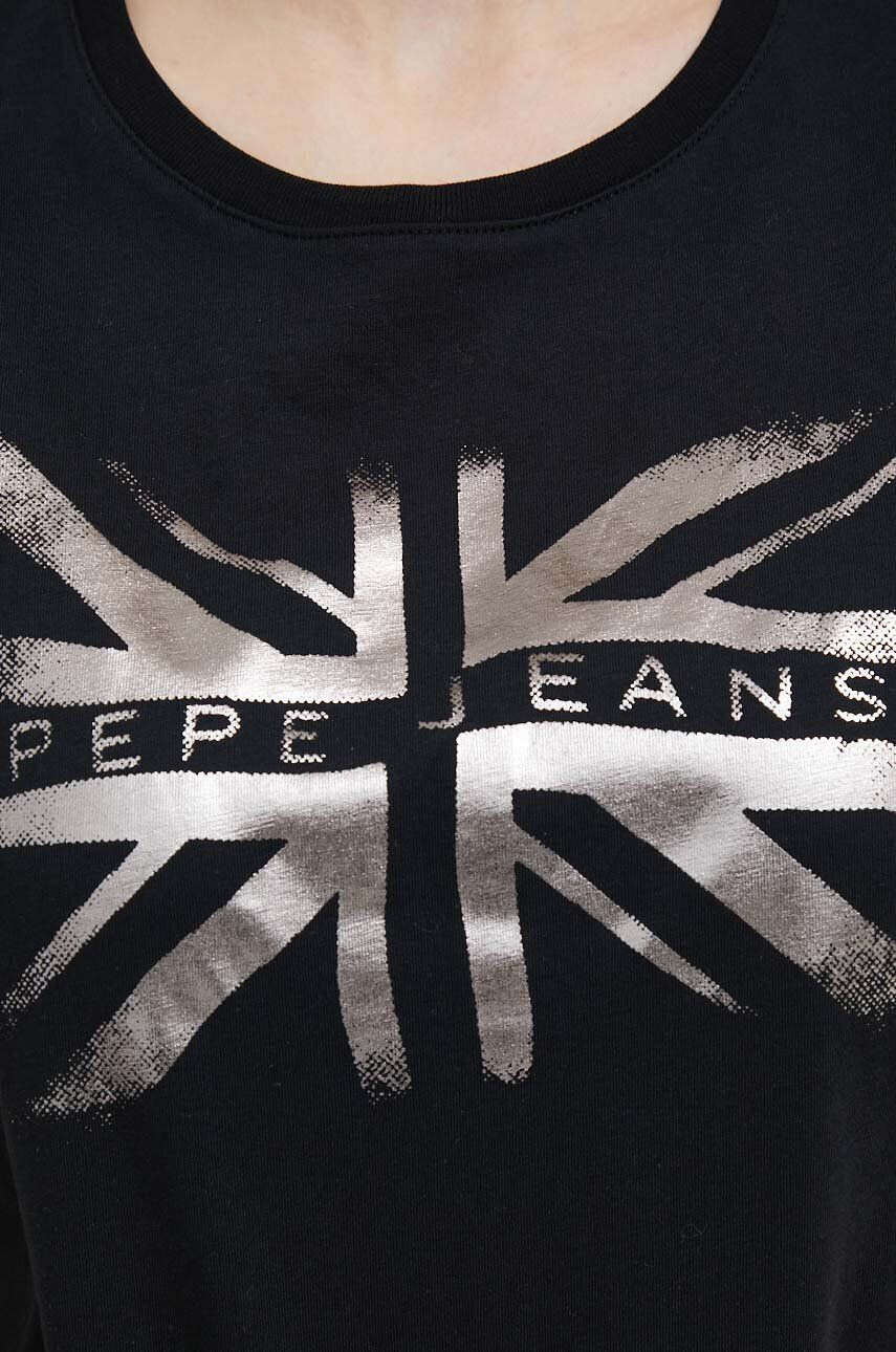 Pepe Jeans Bavlněné tričko Lali černá barva - Pepit.cz