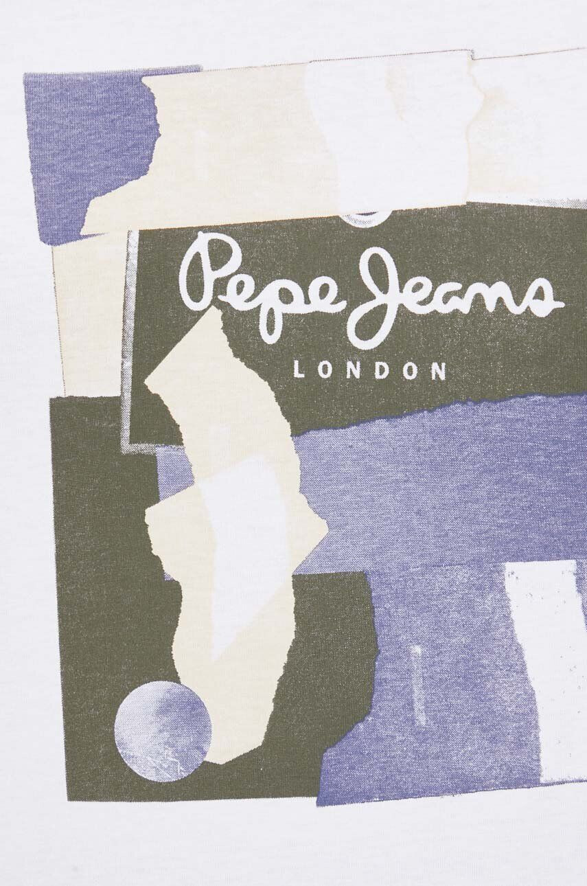 Pepe Jeans Bavlněné tričko Oldwive bílá barva s potiskem - Pepit.cz