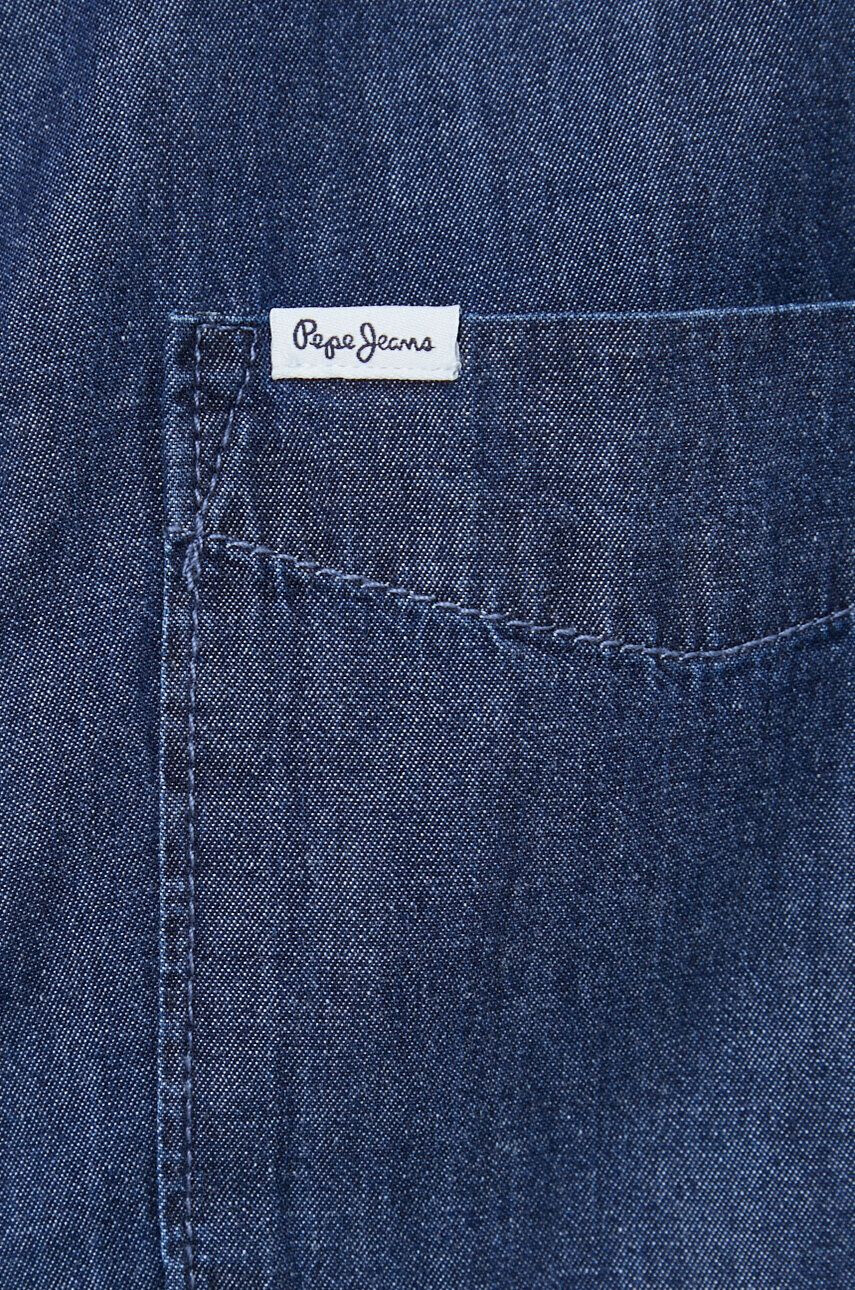 Pepe Jeans Bavlněné tričko Parton tmavomodrá barva regular s límečkem button-down - Pepit.cz