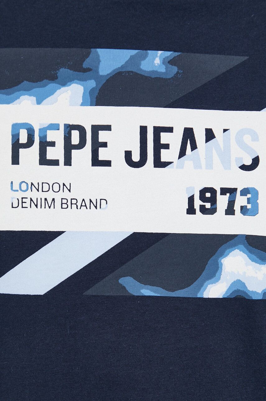 Pepe Jeans Bavlněné tričko Rederick tmavomodrá barva s potiskem - Pepit.cz