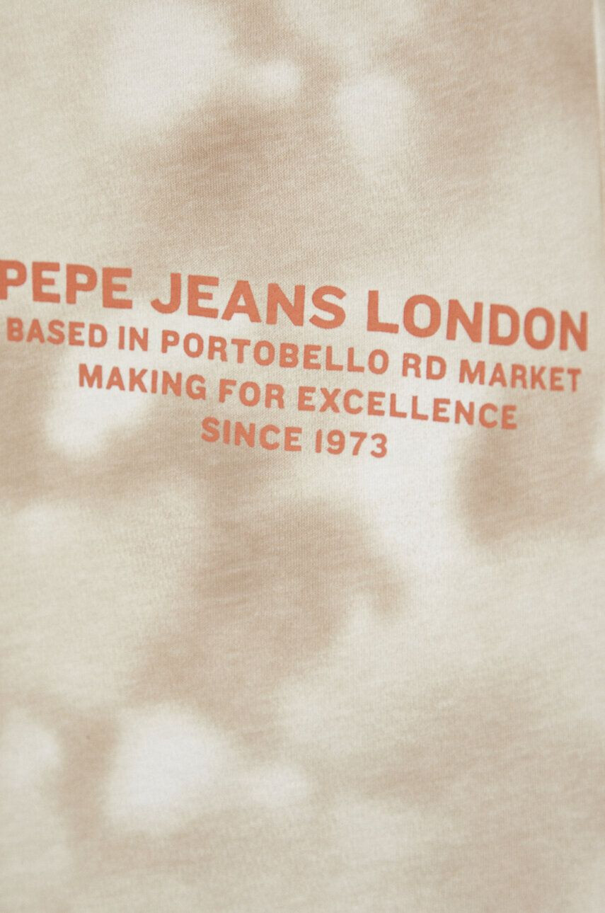 Pepe Jeans Bavlněné tričko Rickie béžová barva - Pepit.cz