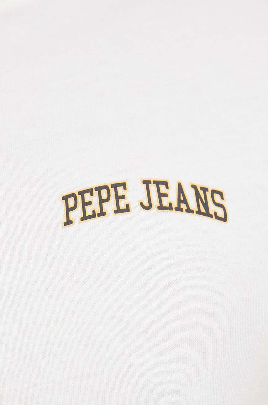 Pepe Jeans Bavlněné tričko Ronson bílá barva s potiskem - Pepit.cz