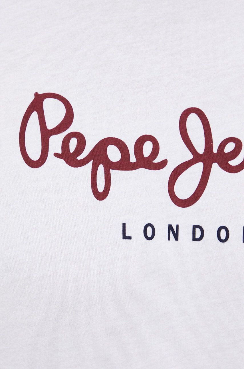 Pepe Jeans Bavlněné tričko s dlouhým rukávem Eggo Long bílá barva s potiskem - Pepit.cz