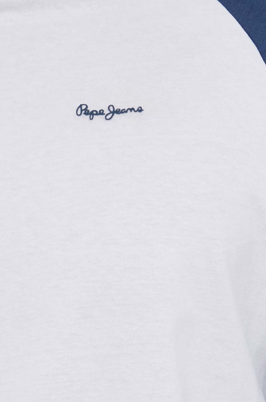 Pepe Jeans Bavlněné tričko s dlouhým rukávem Raidan bílá barva - Pepit.cz