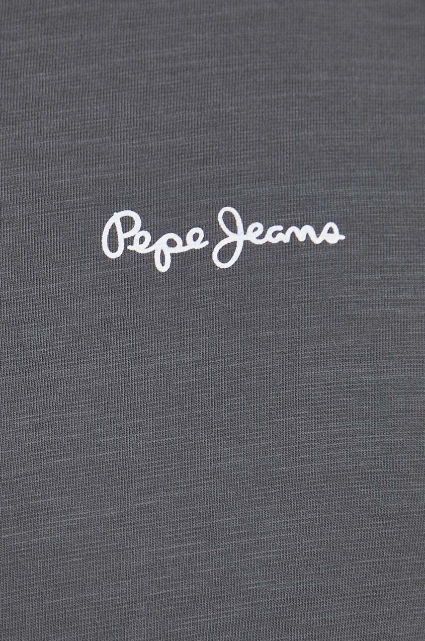 Pepe Jeans Bavlněné tričko s dlouhým rukávem Wiltshire šedá barva - Pepit.cz