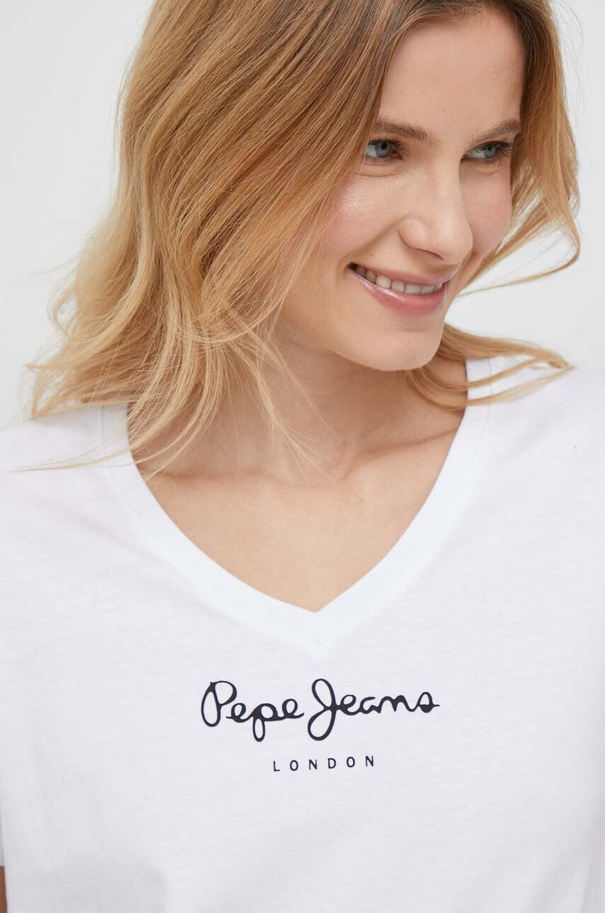 Pepe Jeans Bavlněné tričko Wendy bílá barva - Pepit.cz